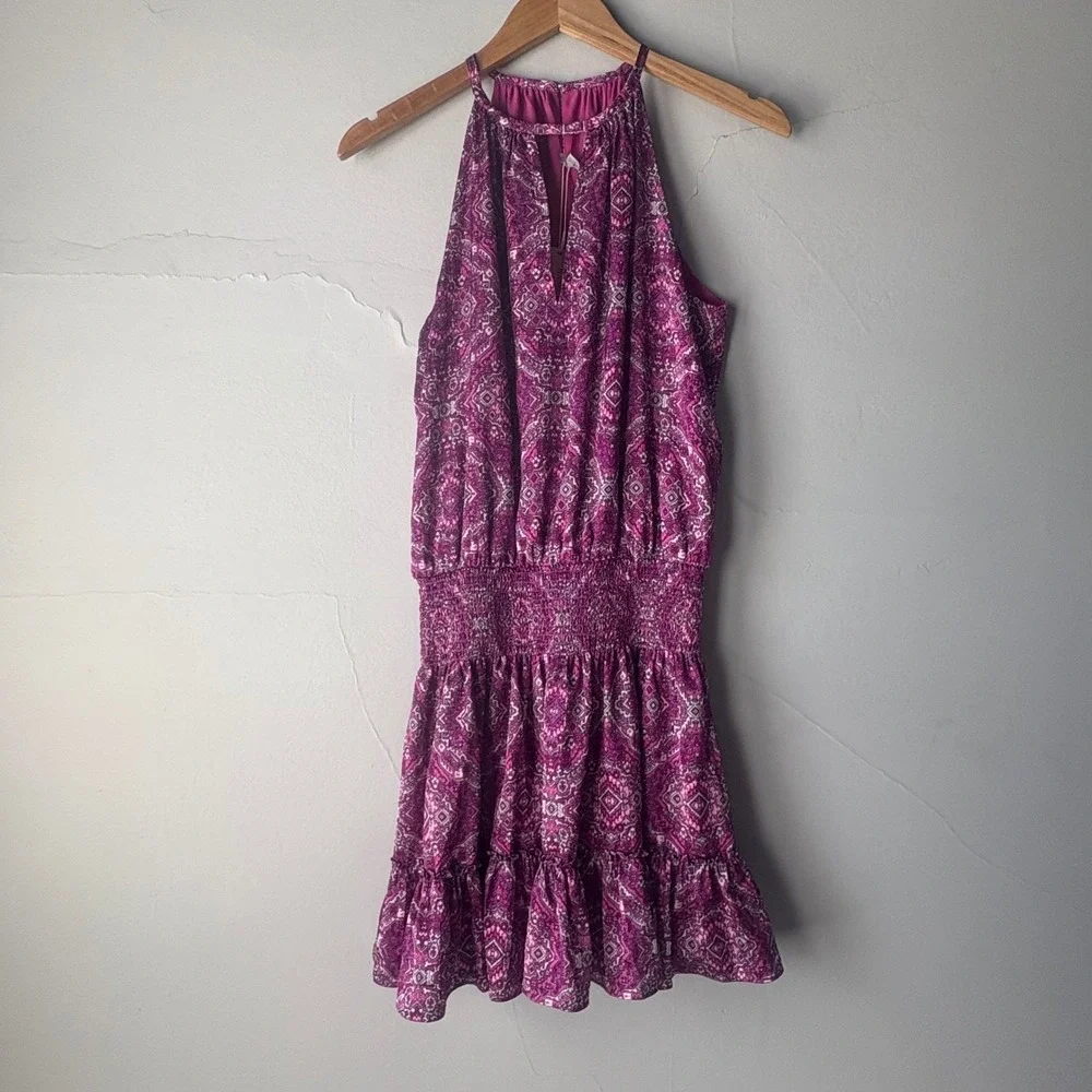 NWT Ramy Brook Preston Medallion Print Halter Mini Dress Size Small - Picture 2 of 9